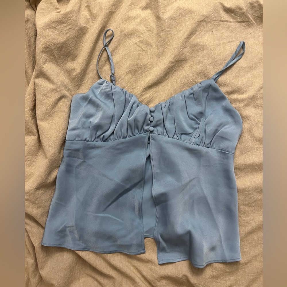 Baby blue satin cami